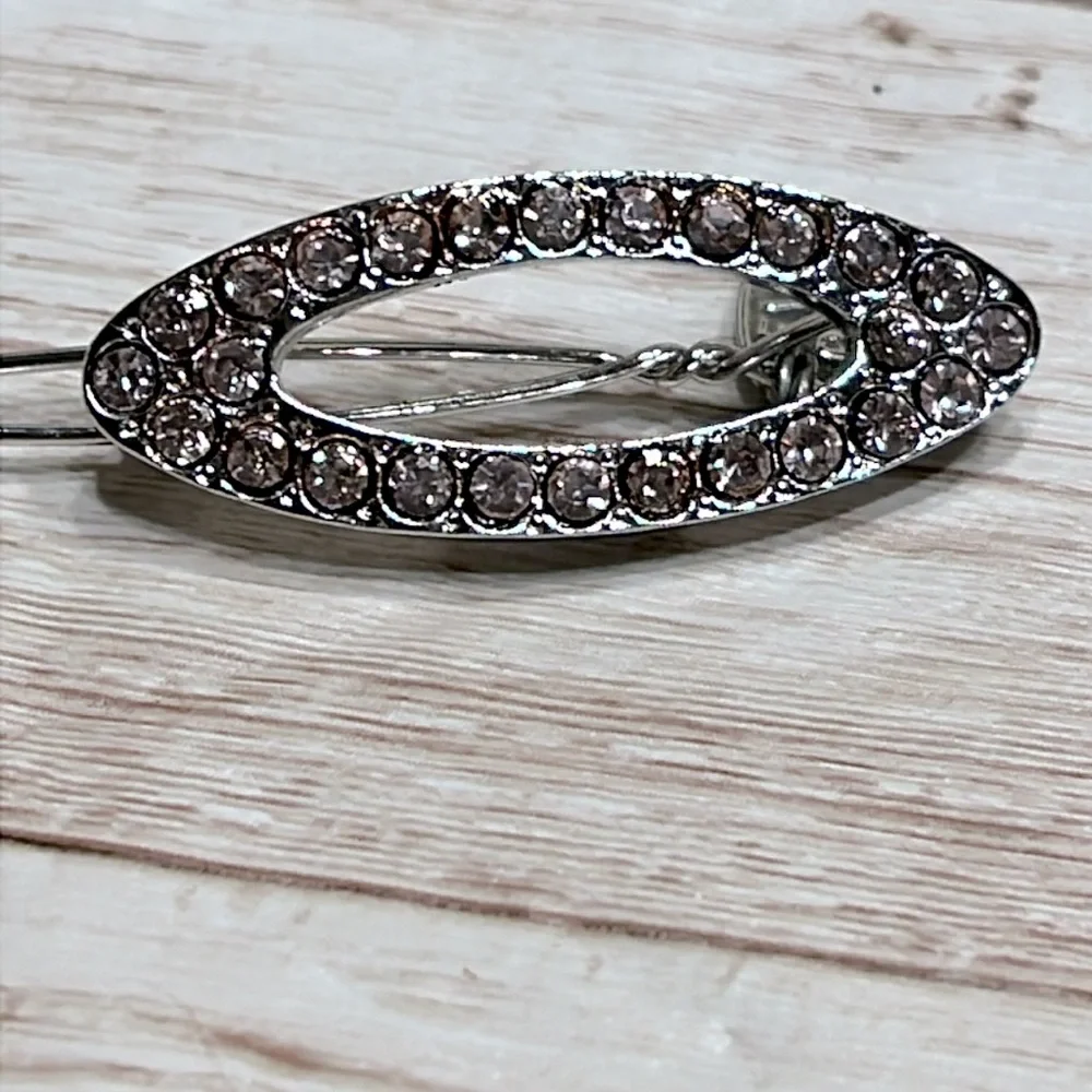 COPY - Eve Reid Silver Pink Stones Filigree Hair Barrettes Accessories